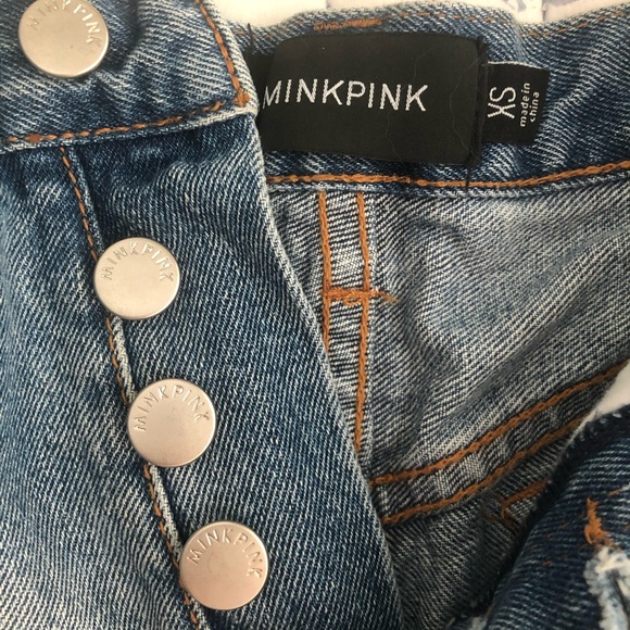 Mink Pink Slasher Denim Shorts - Picture 3 of 4